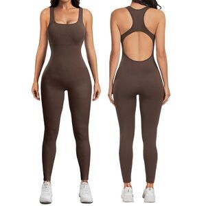 Sese Code maroon open back shapewear jumpsuit - size L